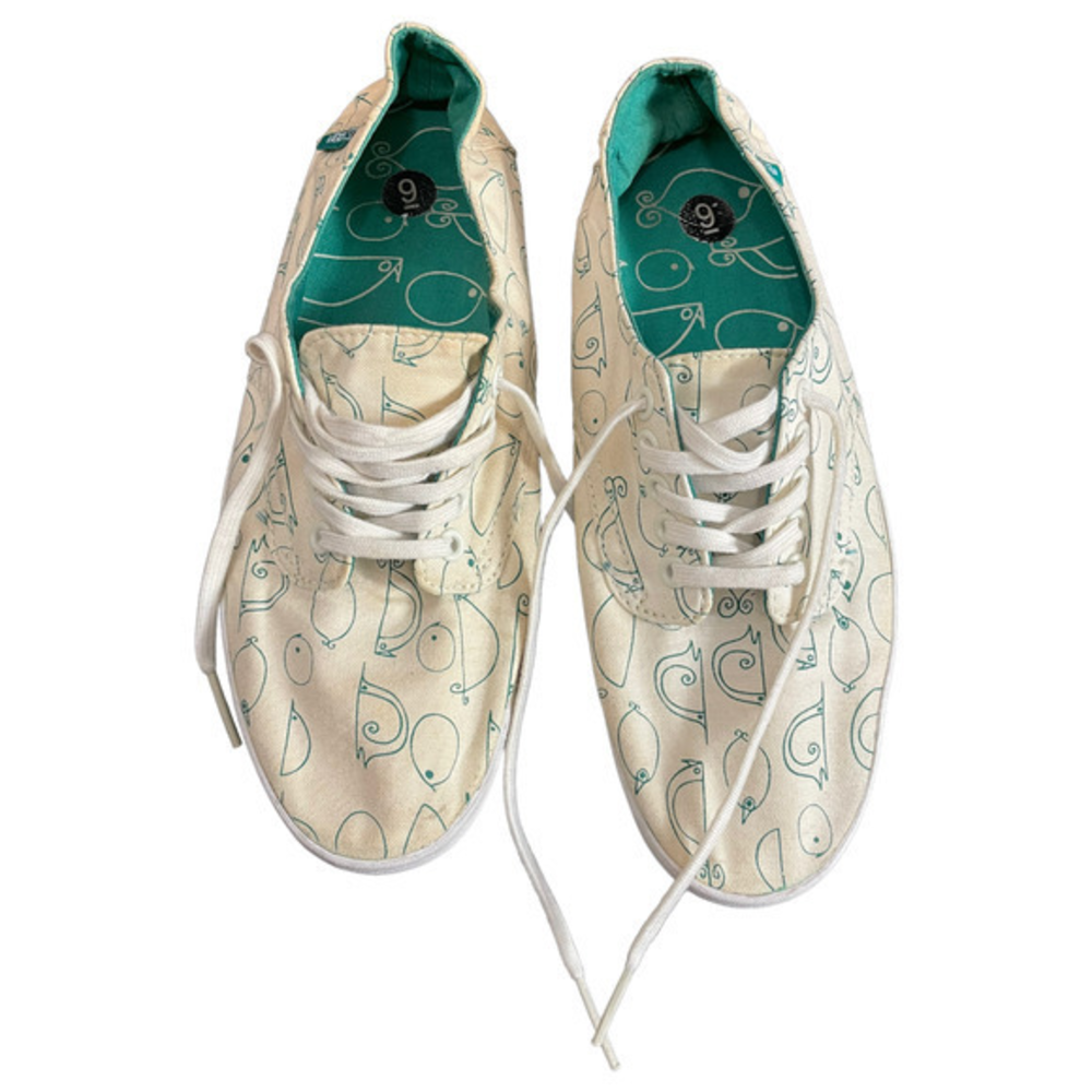 Vans Cream‎ with birds and snails size 9